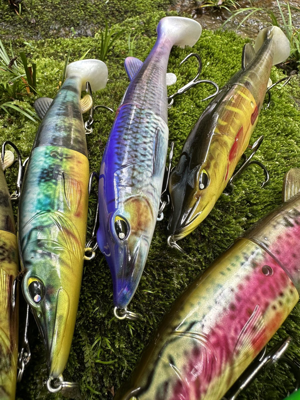 Sunlure DW659 Jointed Glide Bait 14cm, Slow Sinking Two-Joint Swimbait with Soft Paddle Tail for Pike Muskie Bass, 6 Colors photo 4