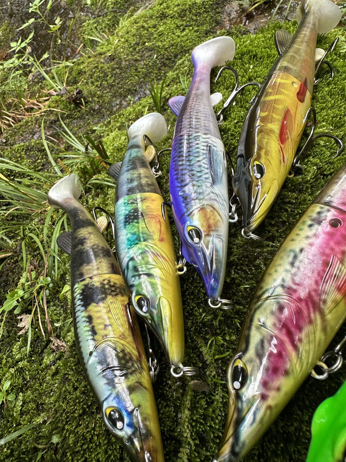 Sunlure DW659 Jointed Glide Bait 14cm, Slow Sinking Two-Joint Swimbait with Soft Paddle Tail for Pike Muskie Bass, 6 Colors photo 5