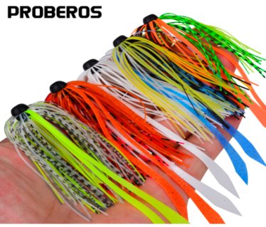 Sunlure PJ031 jig z silikonową spódniczką 10 szt., przynęty na bassa do jiggowania i flipowania, po 25 g