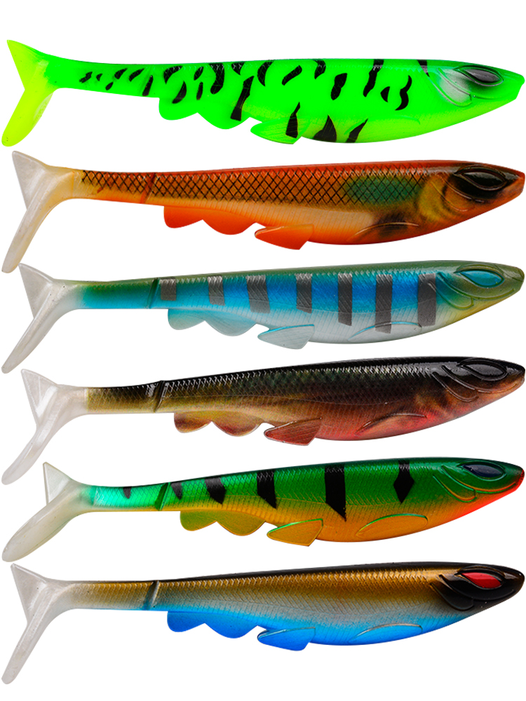 Sunlure SL1002 swimbait z ogonem łopatkowym, pudełkowe shady na szczupaka, muskellunge i sandacza, 2 rozmiary / 6 kolorów photo 3
