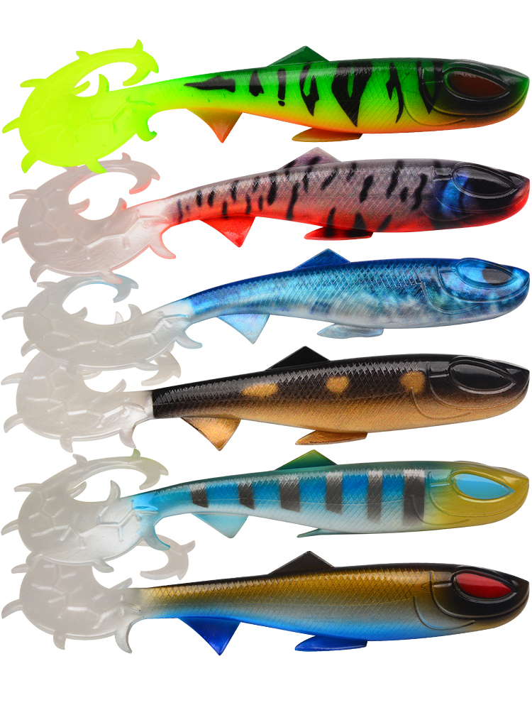 Sunlure SL1003 shad z ogonem kręconym, pudełkowe przynęty na szczupaka, muskellunge i sandacza, 2 rozmiary / 6 kolorów photo 3