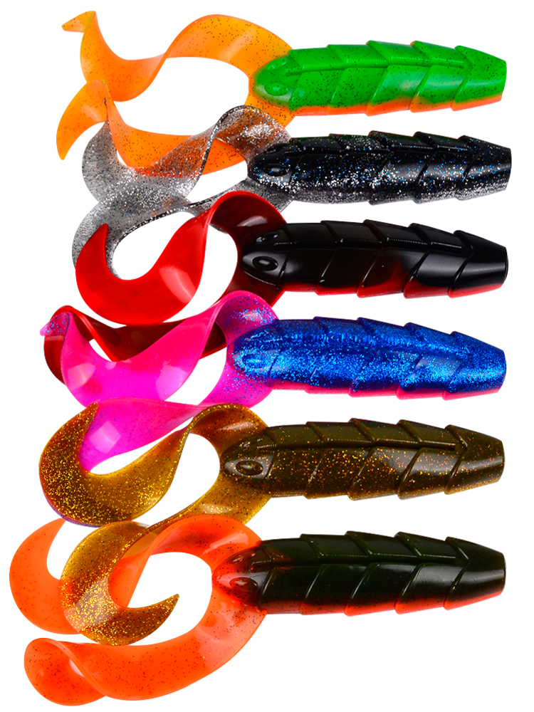 Sunlure SL1010 Jättestor locksvansgrub, XXL-mjukplastbeten för muskellunge gädda mal, 3 storlekar / 6 färger photo 3
