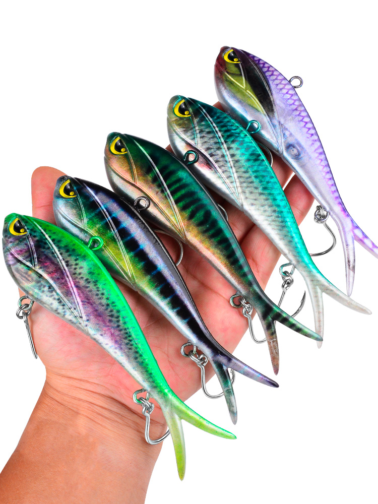 Sunlure SL1011 Fork-Tail Sinking Swimbait with Hooks, Soft V-Tail Bait for Pike Zander Bass, 4 Sizes / 10 Colors photo 3