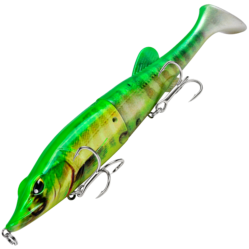 Sunlure SL1012 Two-Jointed Soft Glide Bait, Slow Sinking Segment Swimbait for Pike Muskie Bass, 6 Colors photo 4