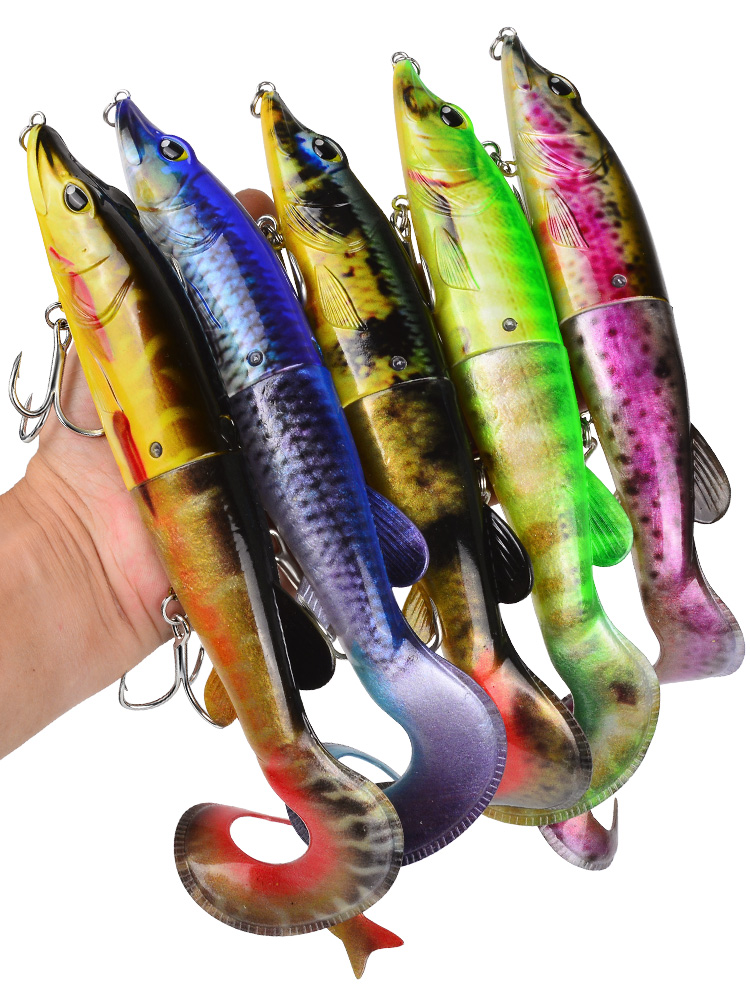 Sunlure SL1013 Two-Jointed Soft Glide Bait, Slow Sinking Segment Swimbait for Pike Muskie Bass, 6 Colors photo 3