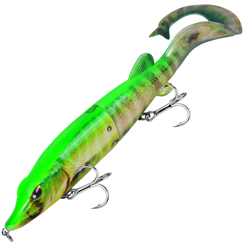 Sunlure SL1013 Two-Jointed Soft Glide Bait, Slow Sinking Segment Swimbait for Pike Muskie Bass, 6 Colors photo 4