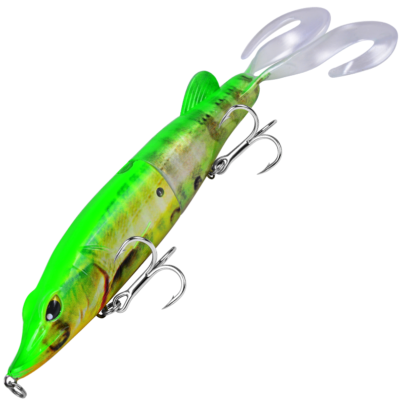 Sunlure SL1014 Two-Jointed Soft Glide Bait, Slow Sinking Segment Swimbait for Pike Muskie Bass, 6 Colors photo 4